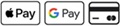 ApplePay, GooglePay, Kreditkarte